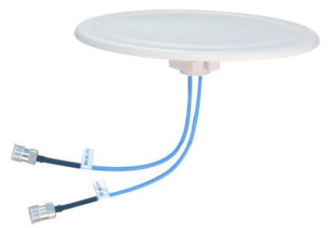 600-960/1350-1550/1700-2700/3300-4000 MHz 3/4/4/5 dBi LTE, AWS-3, WCS and CBRS Omni Antenna with 2x 4.3-10 Low PIM Female Connector  and Ceiling Tile Mount